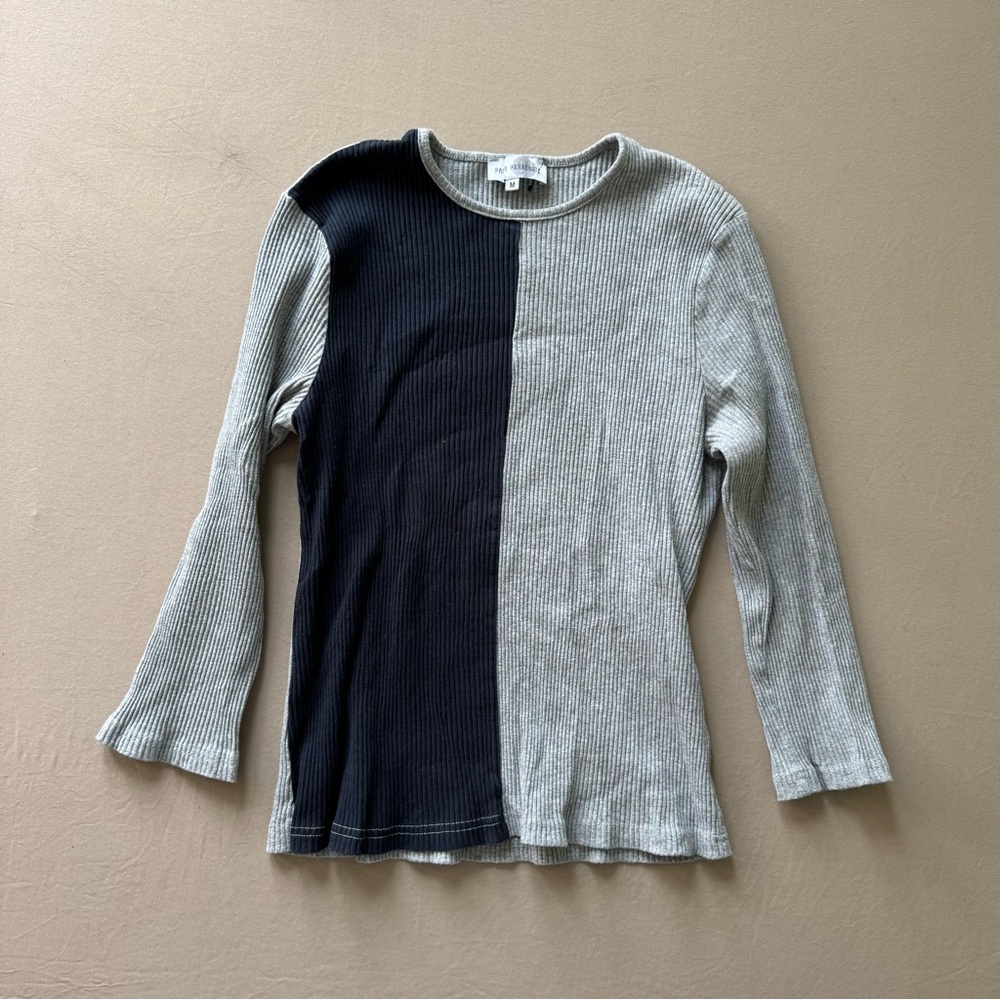 Paper Parachute Color-block Ribbed Knit Top - Picture 2 of 7